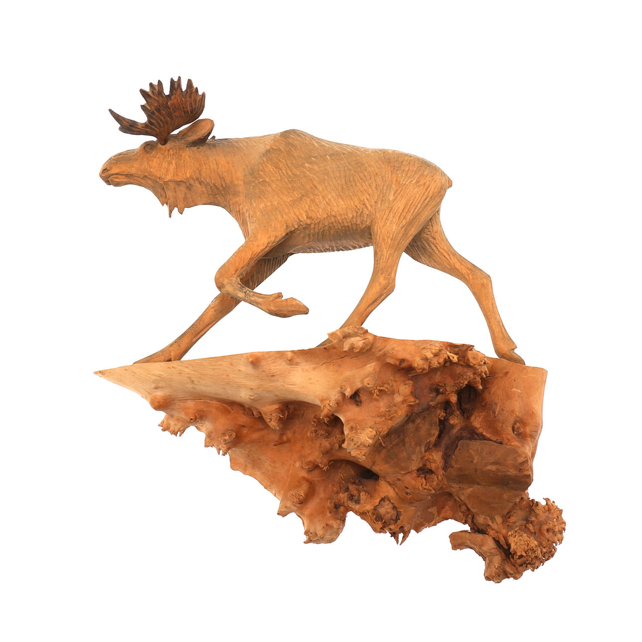 HOLZSKULPTUR, für Wand, Elch.