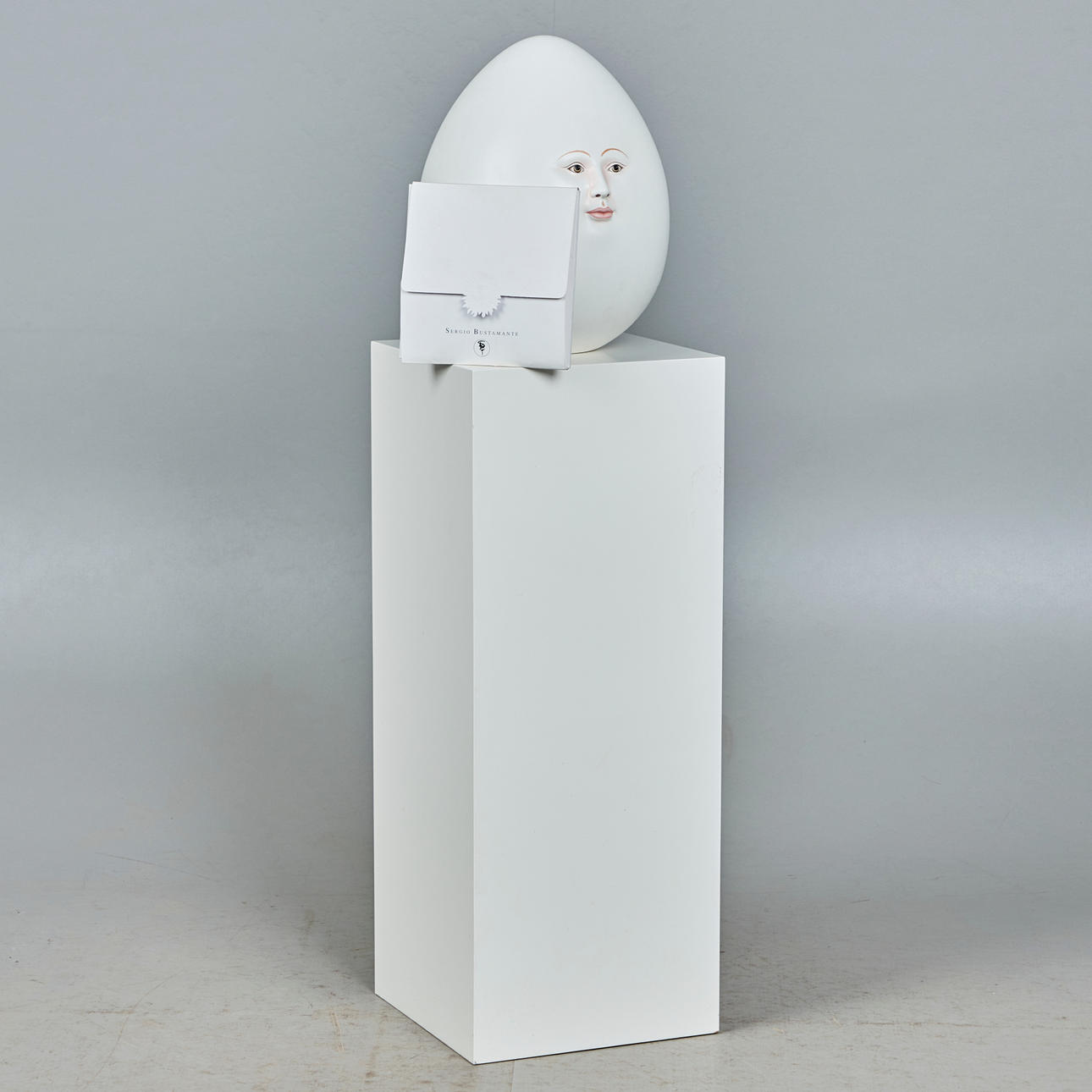 SERGIO BUSTAMENTE. 'Egg and two hands', ceramic.