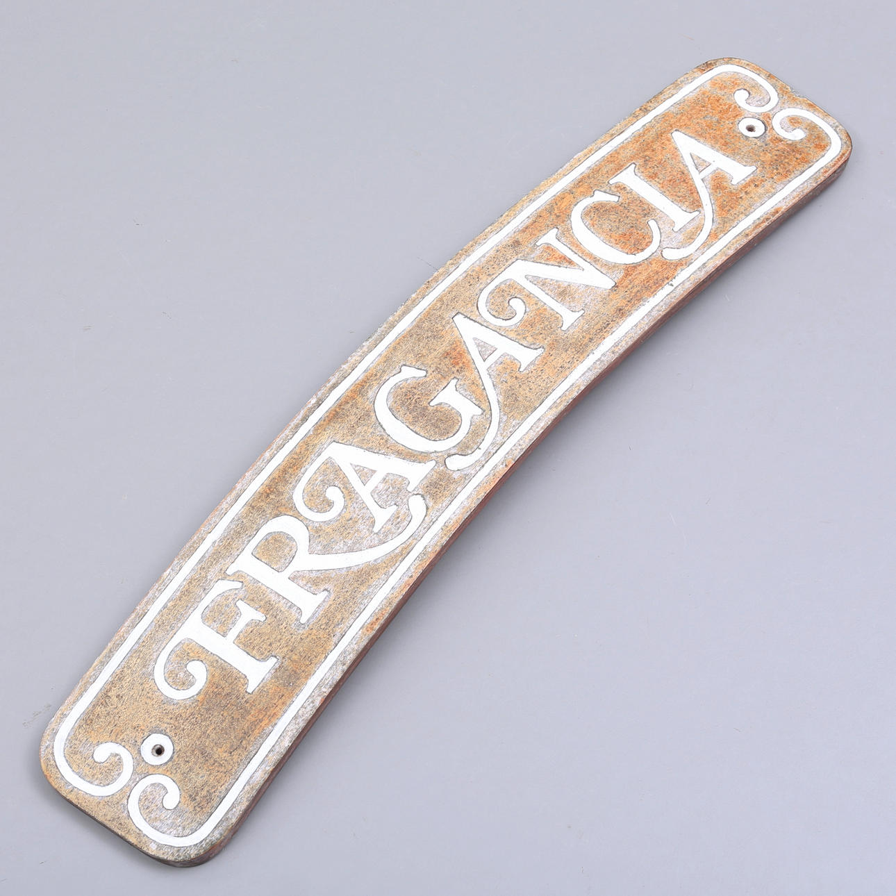 NAMNSKYLT, för båt, "Fragancia", trä.