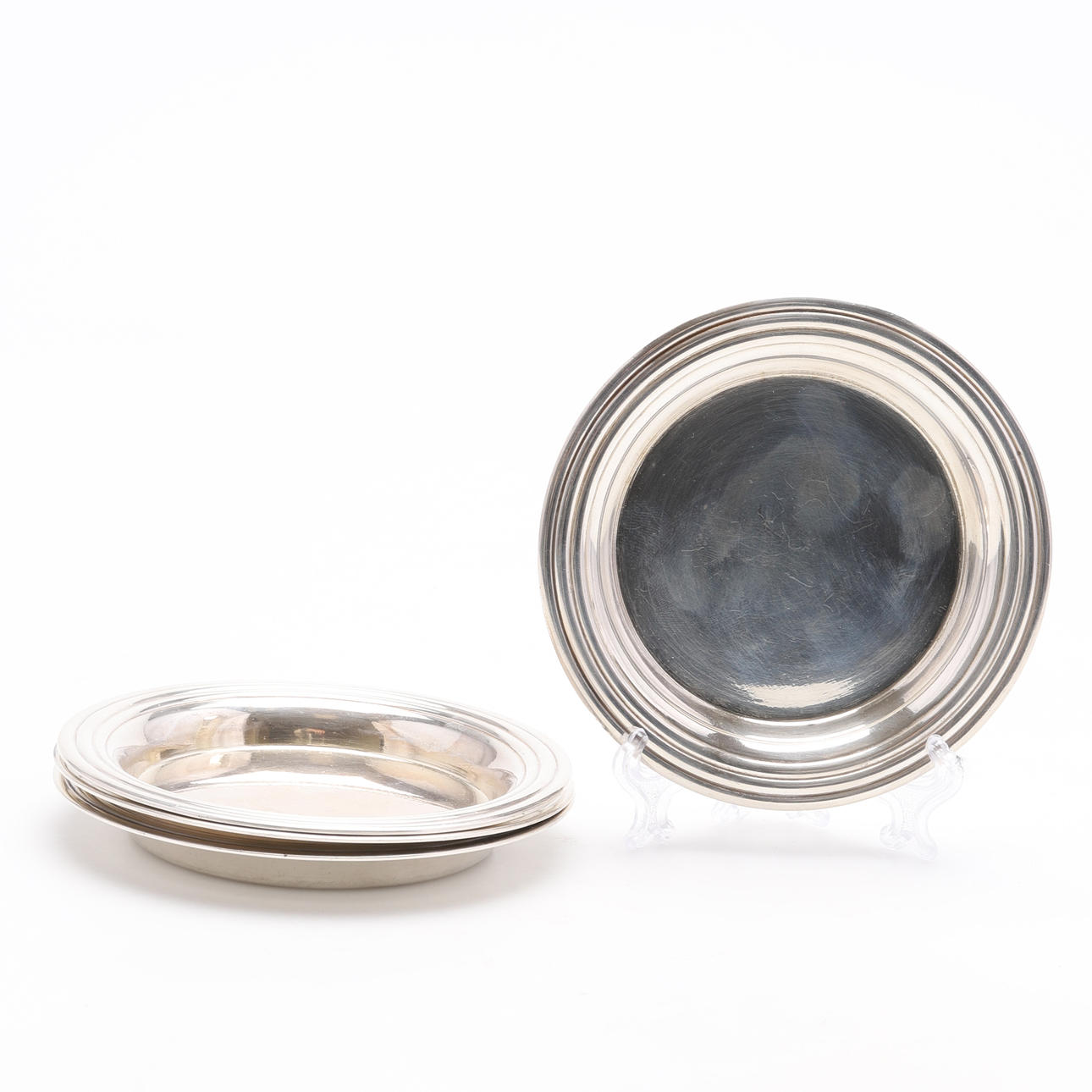 UNTERSETZER, 4 Stück, Neusilber, Christofle, Frankreich.