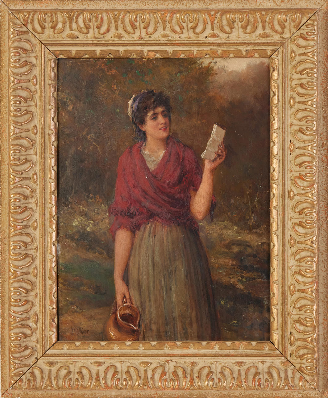 WILLIAM OLIVER (1823-1901). Letter reading.