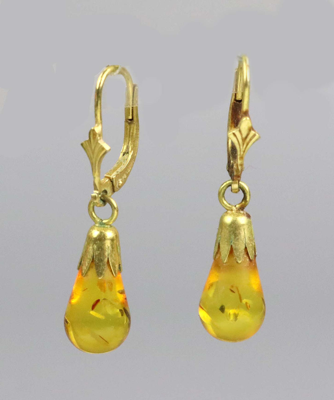 RAV ØRERINGE, SØLV 925, forgyldt.