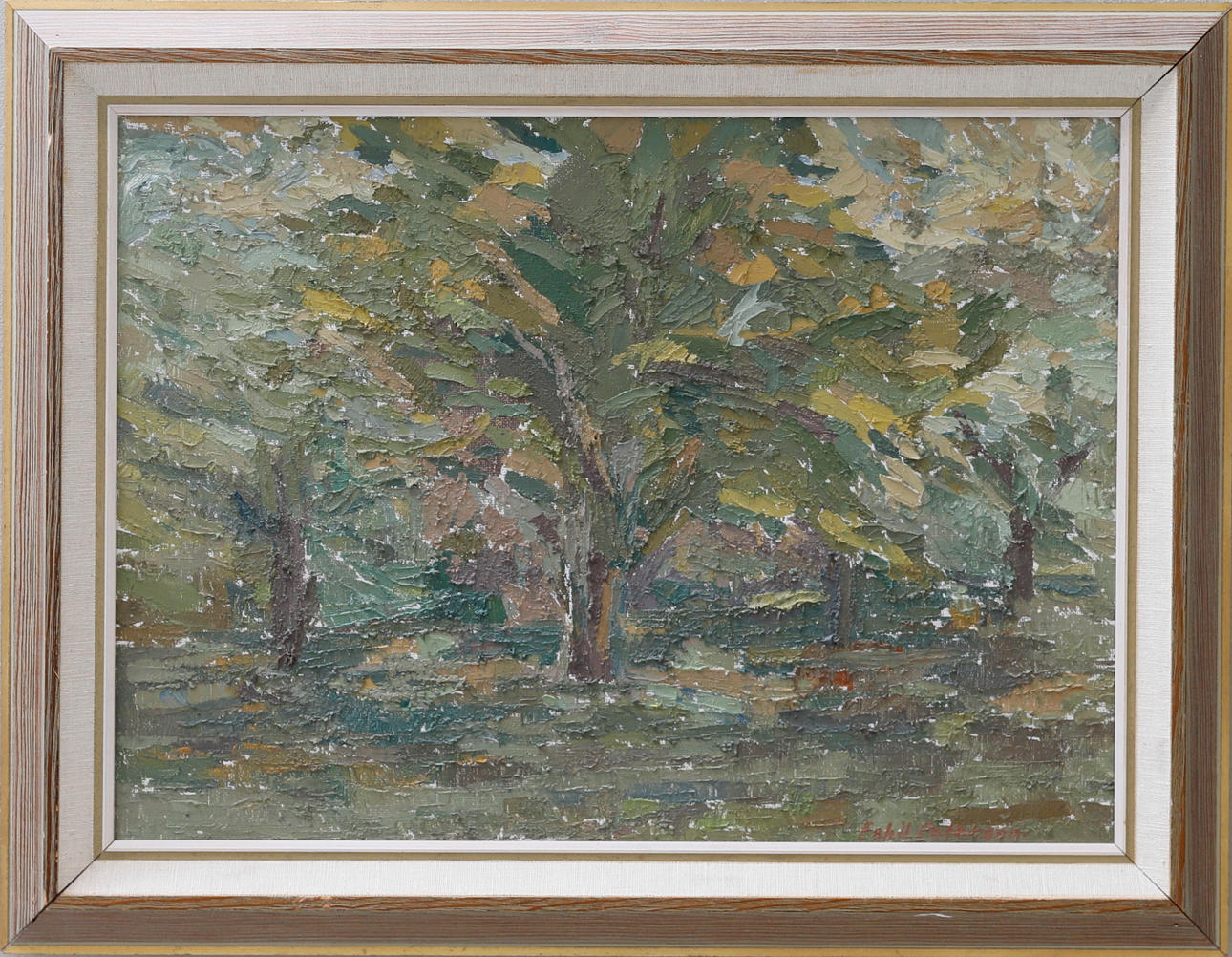 ESKIL PETERSON. Oil on canvas, Forest motif from Denmark, signed.