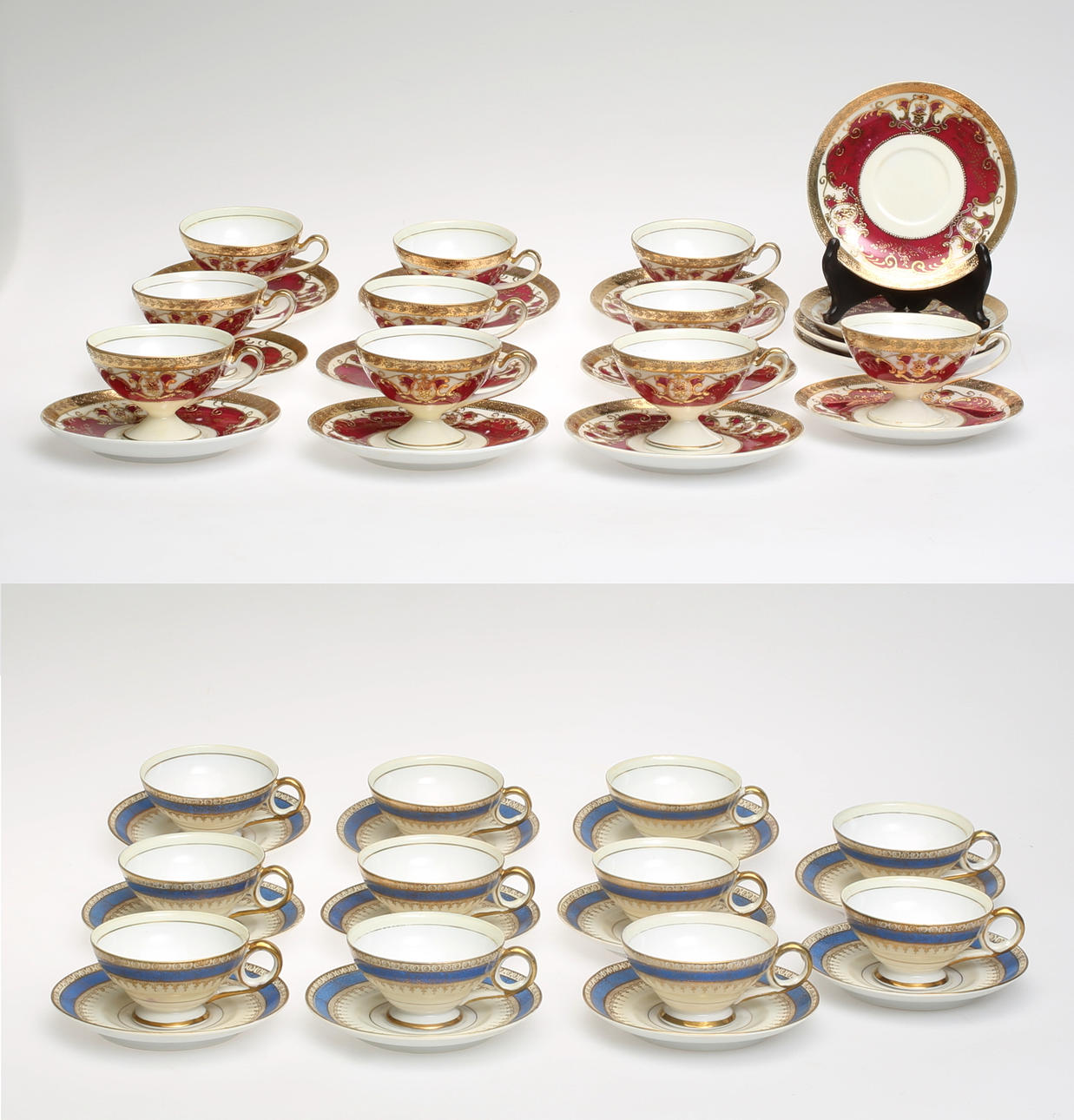 KAFFESERVISER, 2 st, porslin, 46 delar.