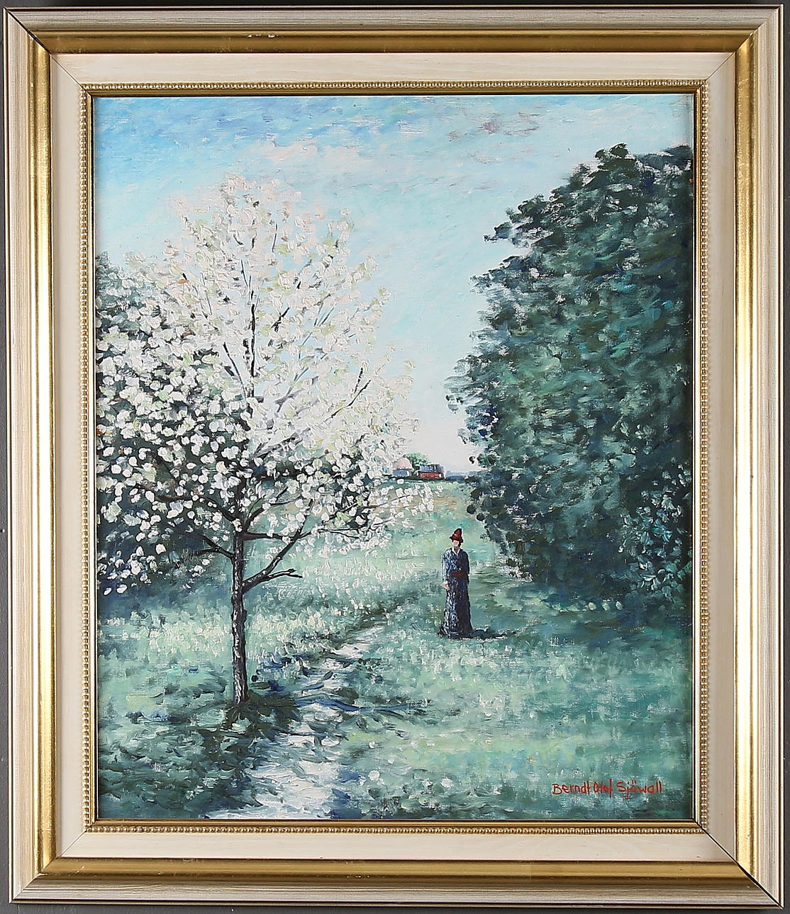 BERNT OLOF SJÖWALL. "Försommardag", olja på duk, signera.