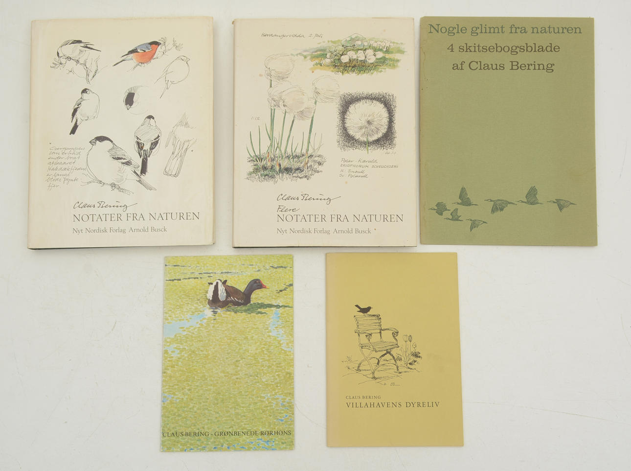 CLAUS BERING. Bøger om naturen. 5 bind.