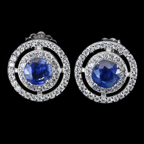 SAFIR & VIT STEN SILVERÖRHÄNGEN.