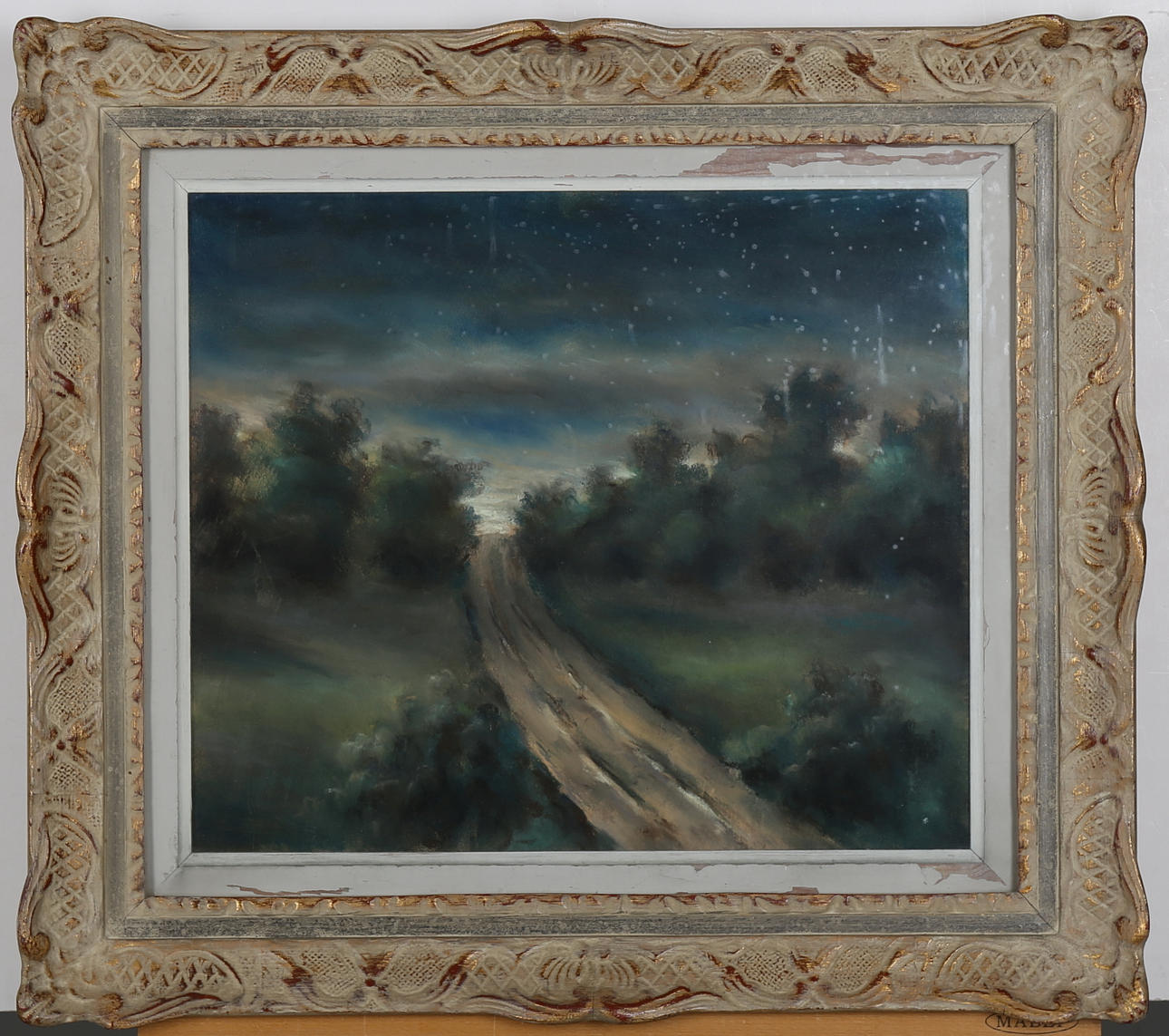 LARS BOETHIUS. Landskap med väg, pastell, signerad.