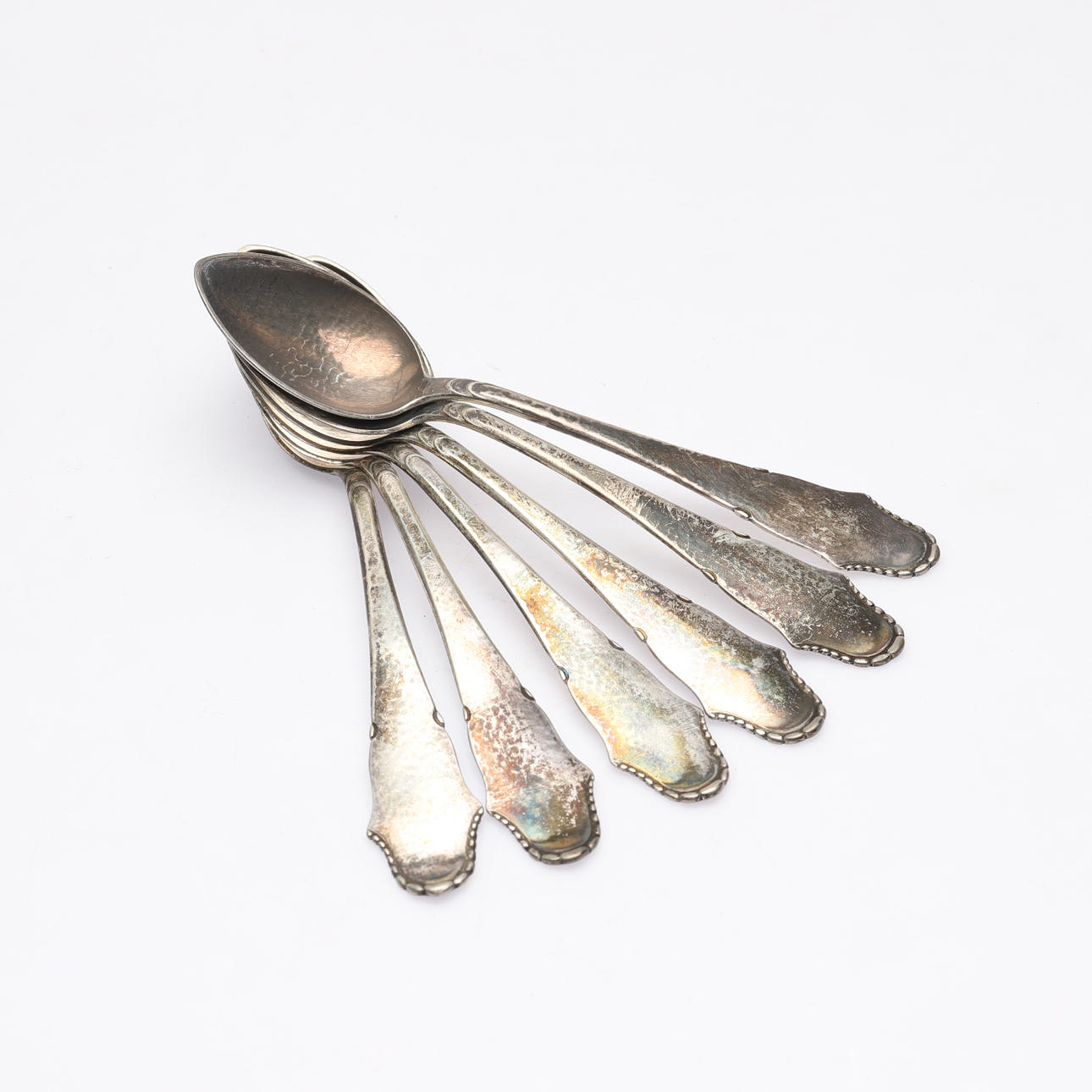 TEASPOONS, 6 pcs, silver, weight approx. 119 grams.