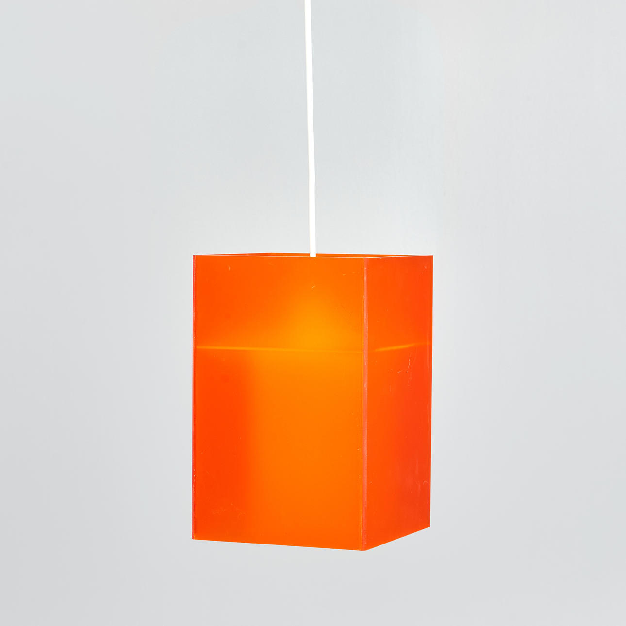 CEILING LAMP, 19/2000s, plastic. Orange.