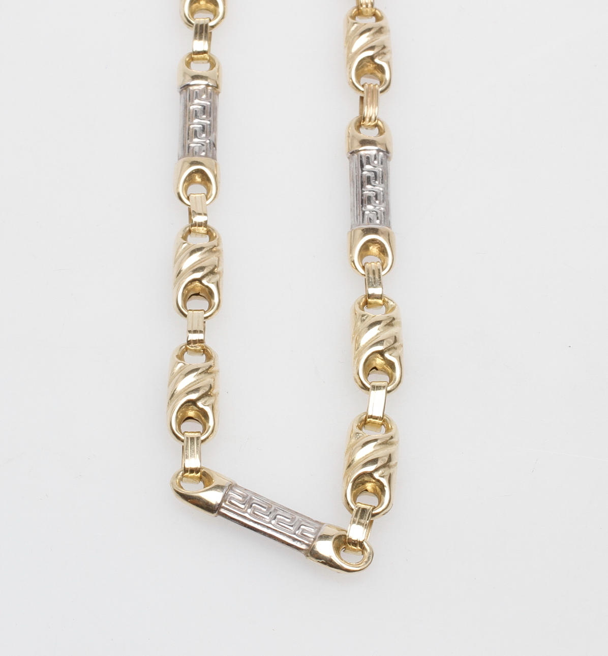 HALSBAND, 14k, rött/vitt guld, vikt ca 27,7gram.