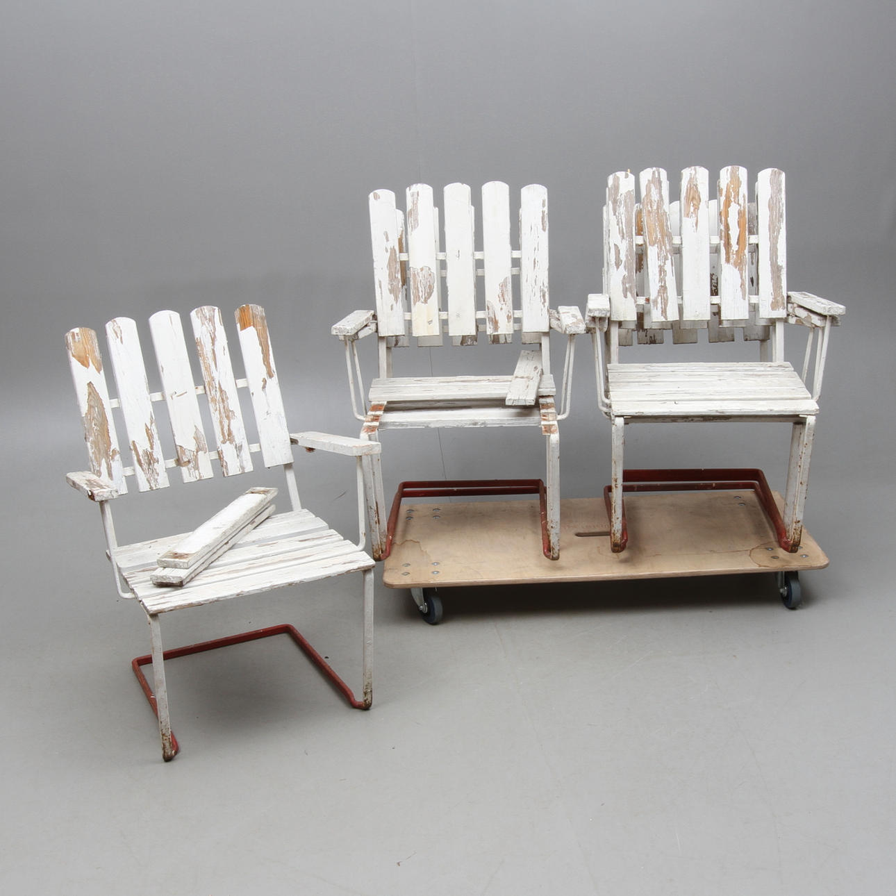 TRÄDGÅRDSSTOLAR, 6 st, Grythyttan, 1900-tal.