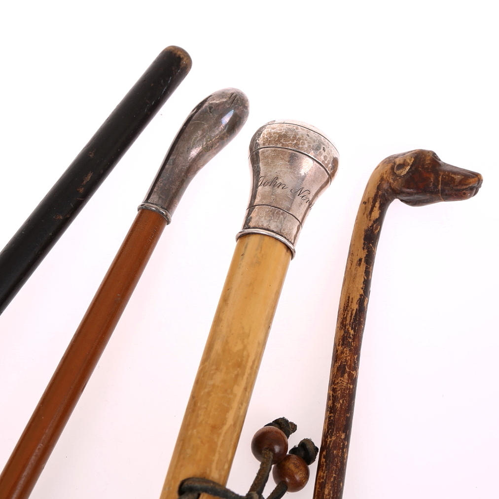 KÄPPAR, 4 st, 1900-tal, varav en silverkrycka.