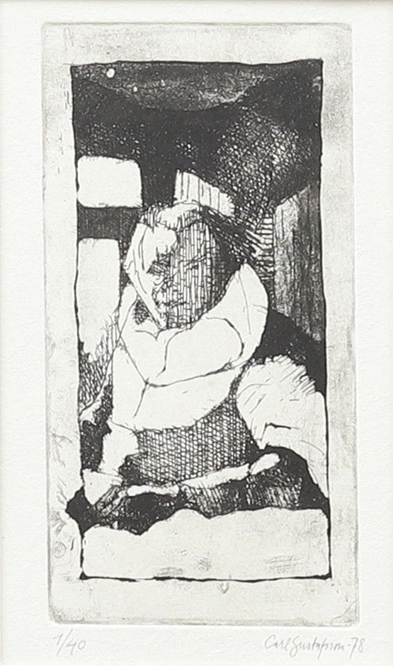 CARL GUSTAFSSON. Etched portrait, mixed technique, 1/40, signed and dated -78.
