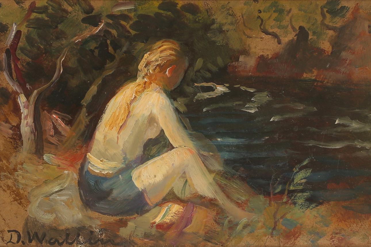 DAVID WALLIN. Oil on Board, signed.