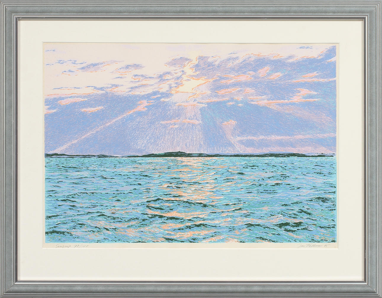 JAN FALKMAN. Havsvy, litografi, signerad och numrerad 77/100.