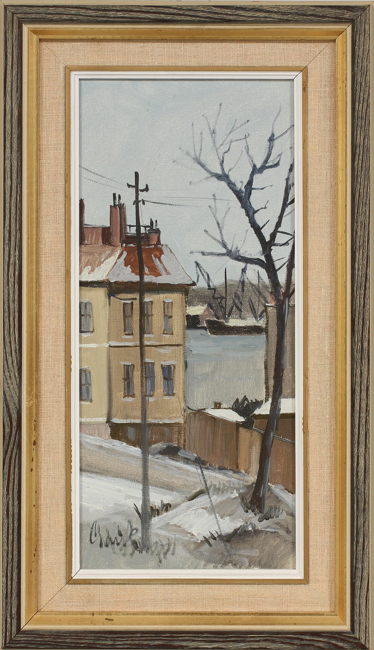 TAGE GAVIK. "Otterhällan", olja på duk, signerad.