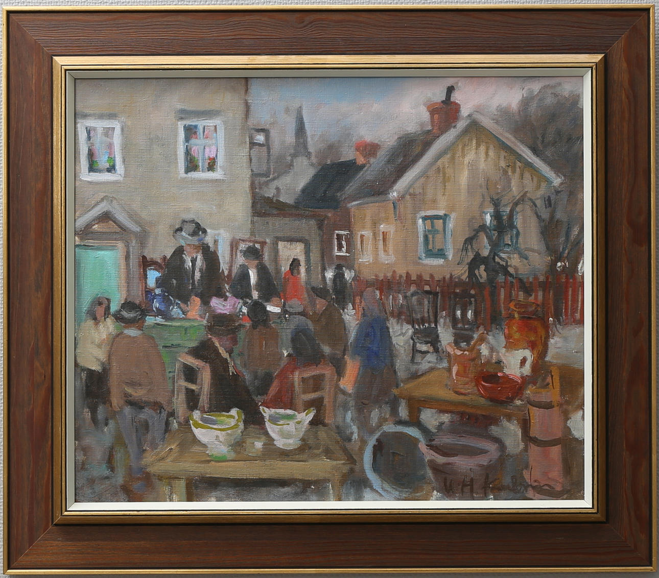 UNO HUBERT KARLSSON. Auktion. Olja på duk, signerad.