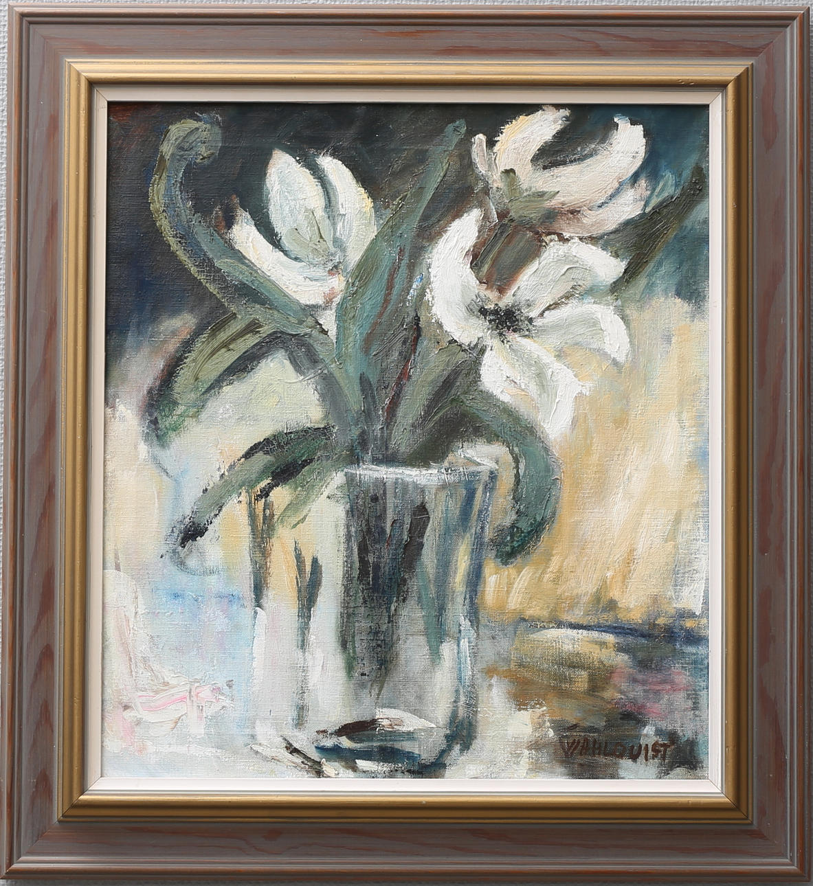 GUNNEY WAHLQVIST. Stilleben. Olja på duk, signerad.
