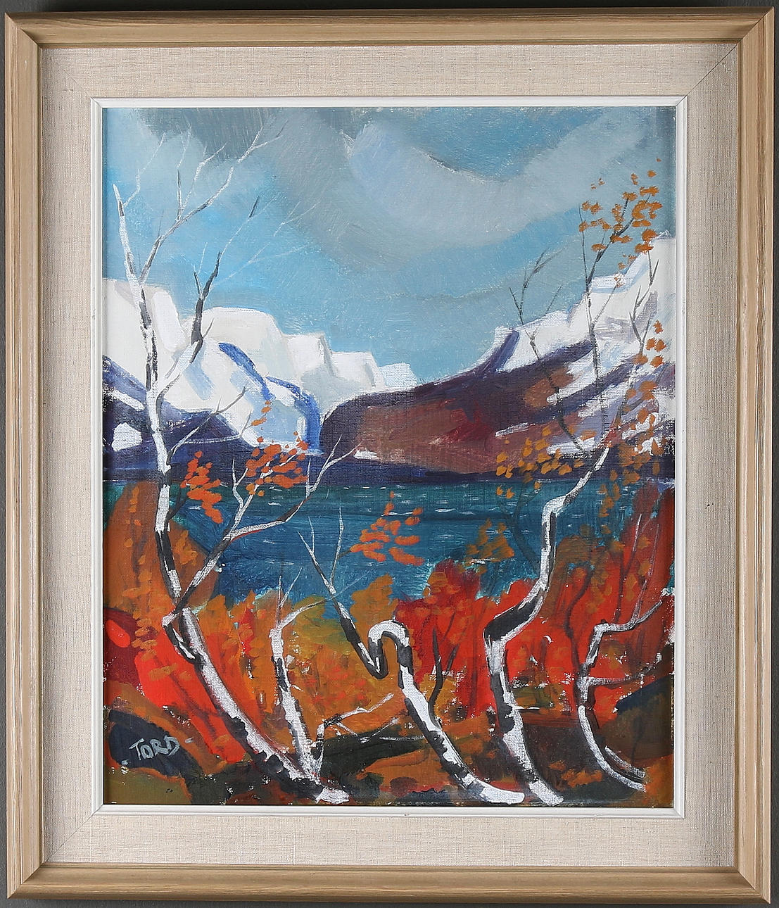 TORD LEANDER ENGSTRÖM. "Från ateljéfönstret i Björkliden", olja på duk, uppfordrad, signerad.