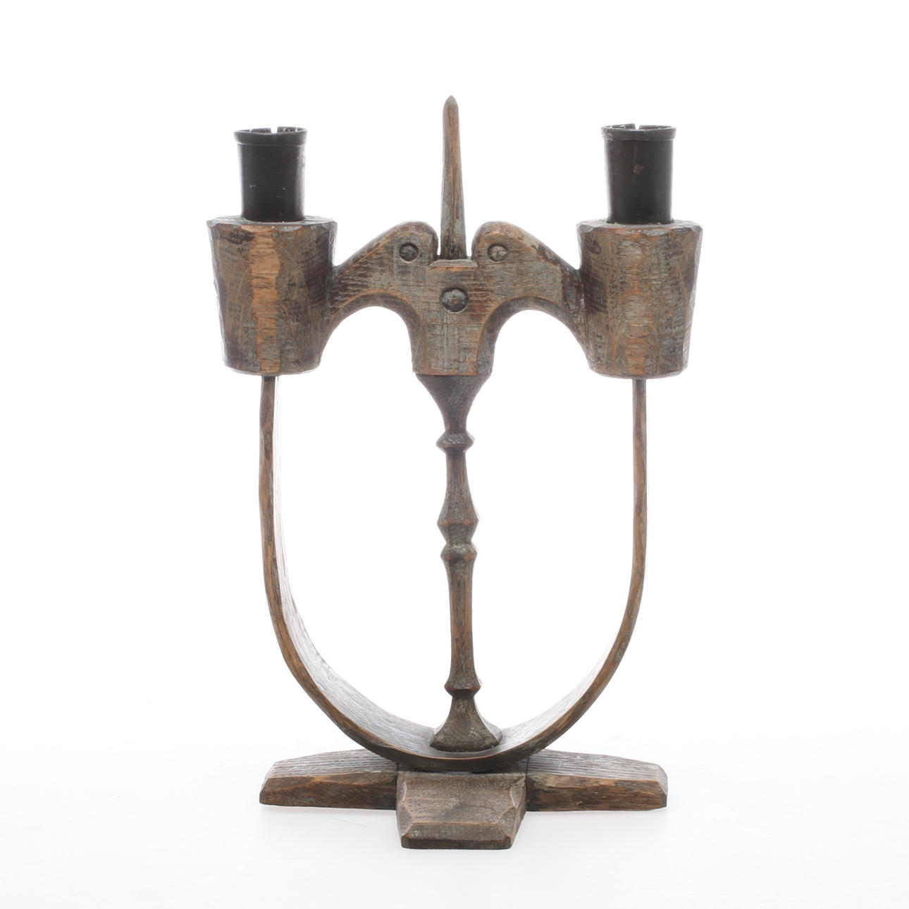 LJUSSTAKE, trä, Matts i Taserud, signerad samt daterad 1936.