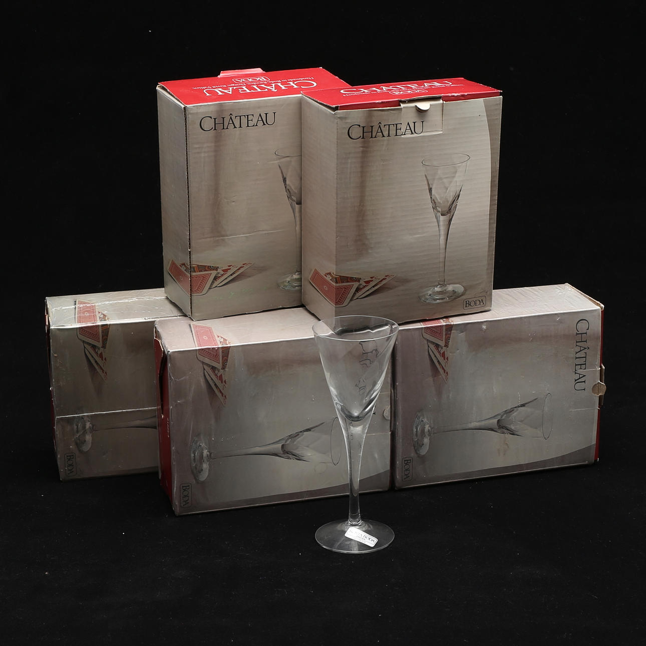 SNAPSGLAS, 12 st, "Chateau", Bertil Vallien.