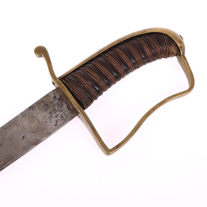 SABEL med böjd klinga, mässinggrepp, 1800-tal.