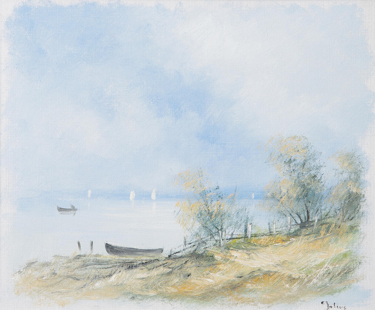 CARL JULIUS. Öresund, olja på duk, signerad C. Julius.