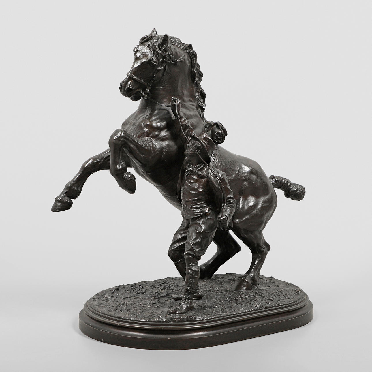 SIR JOSEPH EDGAR BOEHM R.A (BRITISH, 1834-1890), 'SUFFOLK PUNCH' or 'STALLION & GROOM'.