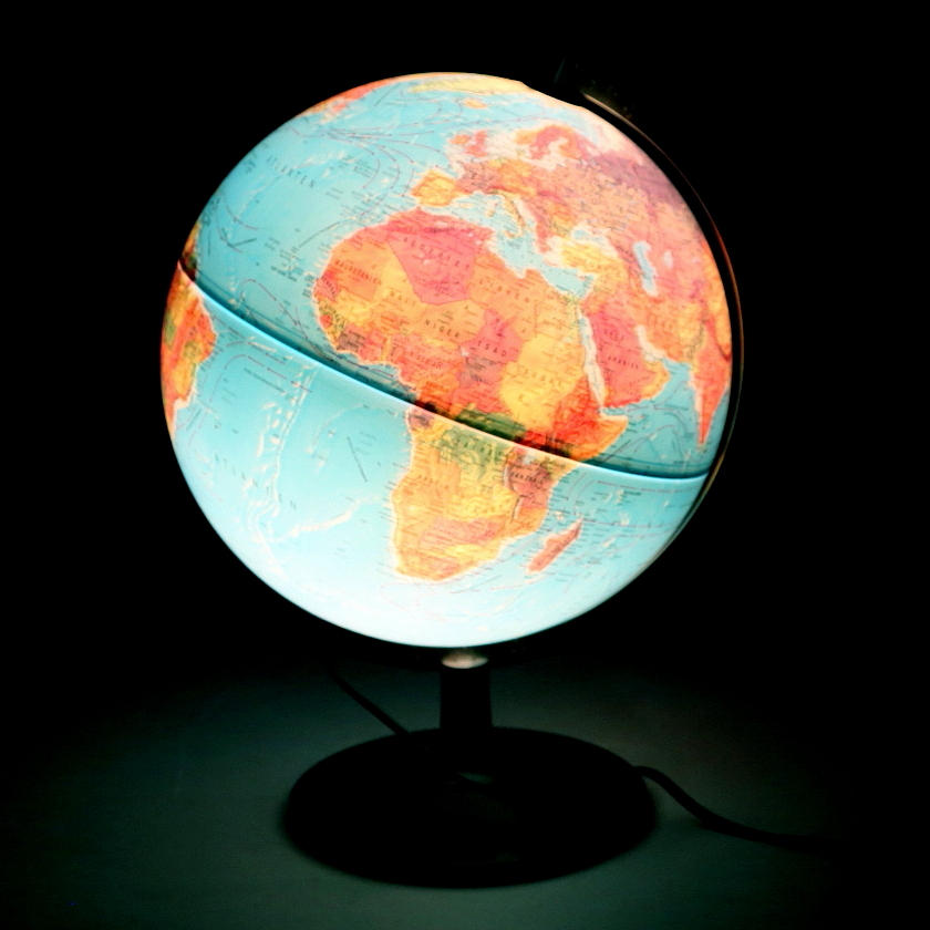JORDGLOB med belysning, Scan Globe, Danmark 1987.
