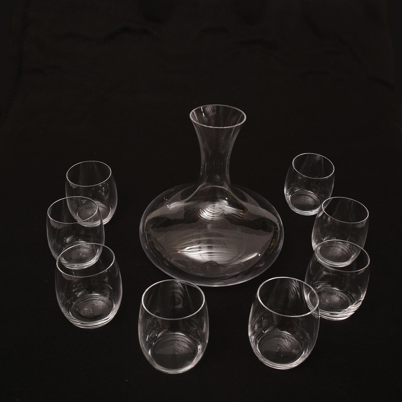 ALESSI, karaff och åtta glas.