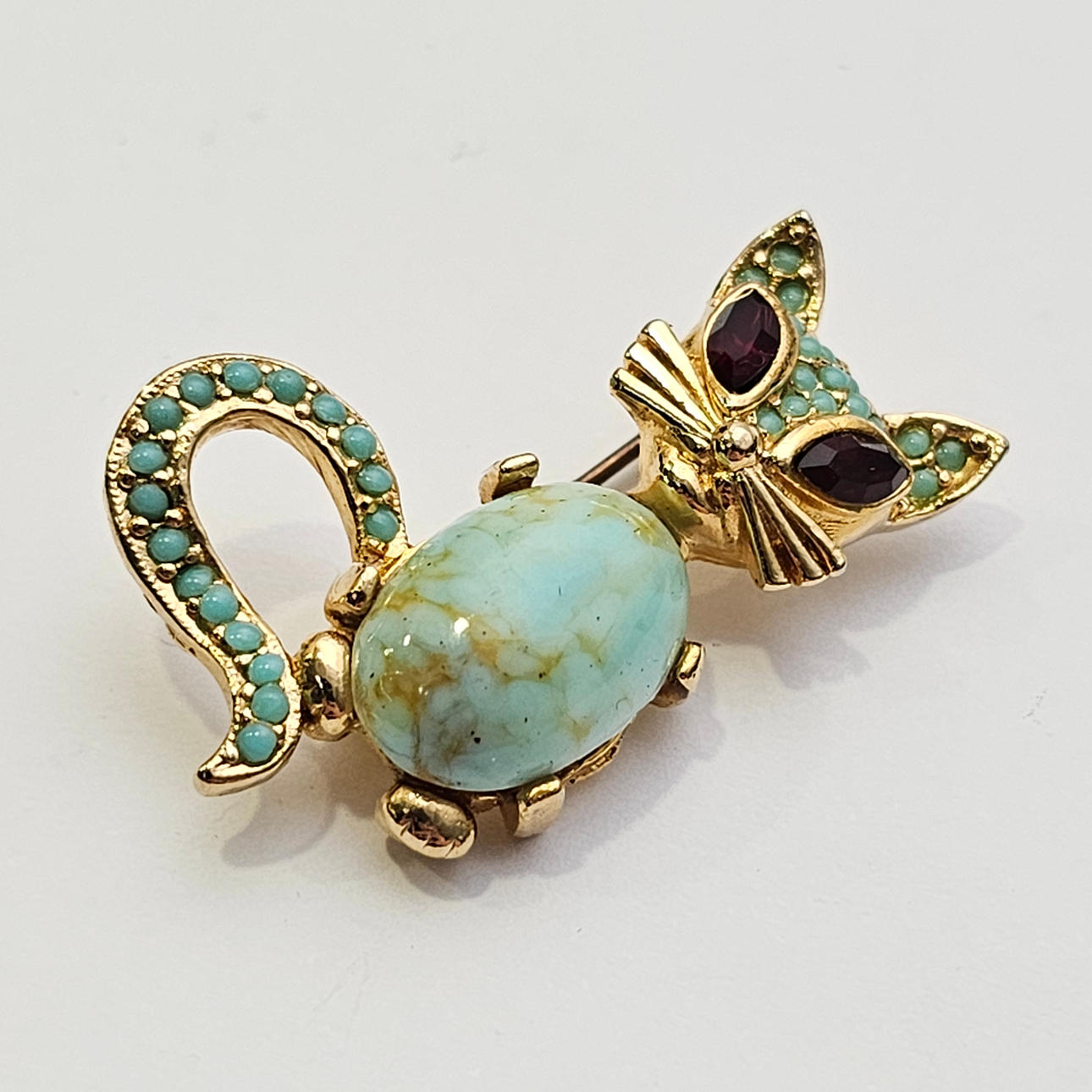 60ER JAHRE SCHMUCK KATZENBROSCHE.