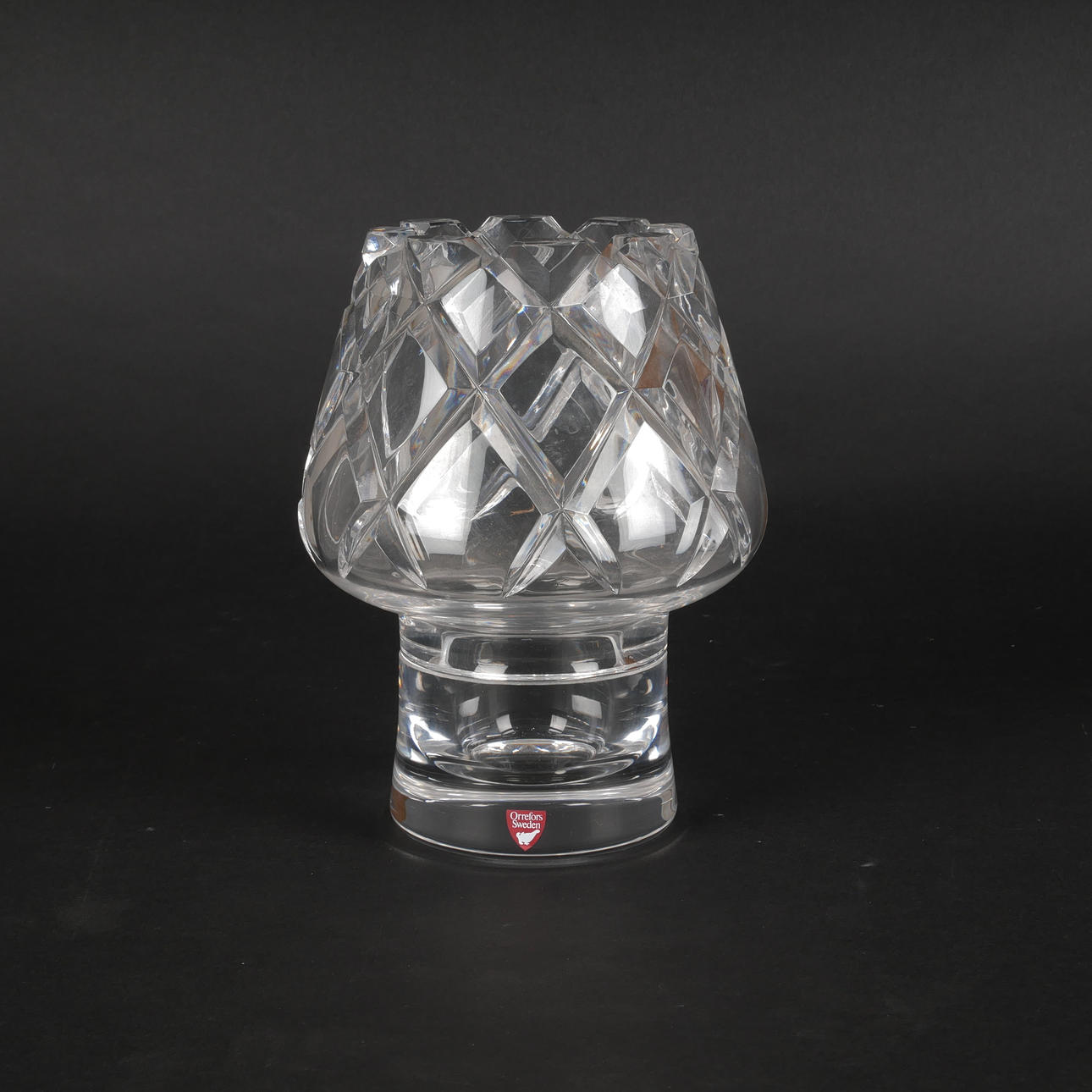GUNNAR CYRÉN. Lyselygte, "Sofiero", krystal, Orrefors.