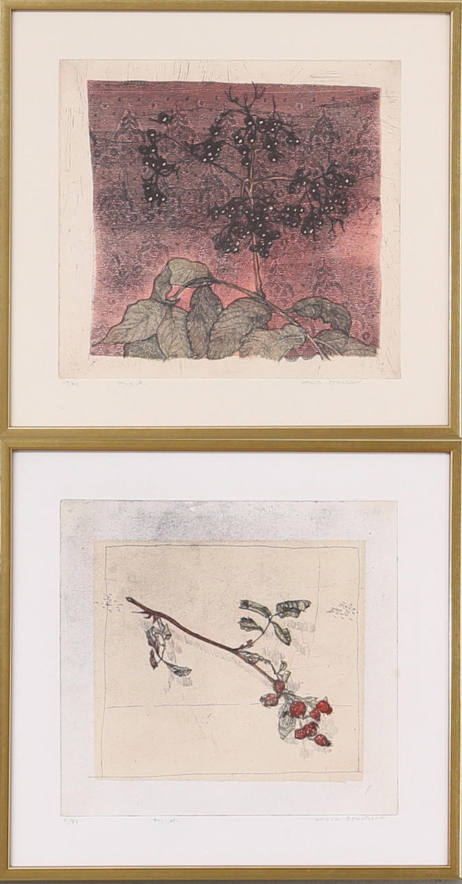 KARIN BENGTSSON. Etsningar, 2 st, numrerade samt signerade Karin Bengtsson.