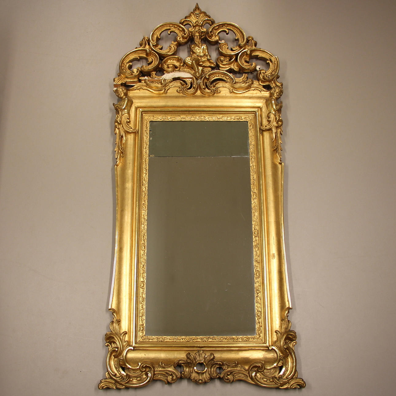 SPEGEL, samt konsolbord med marmorskiva, Göteborg, 1800-talets mitt.