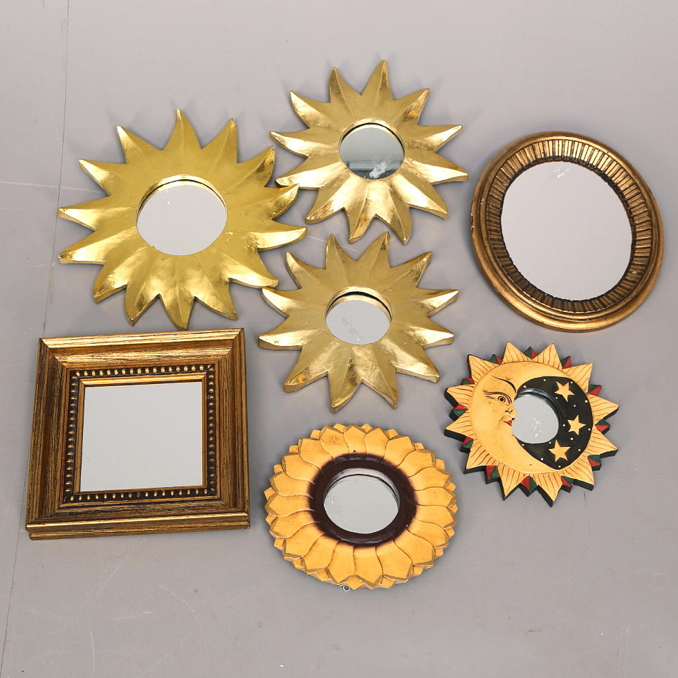 VÄGGSPEGLAR 7 st mindre, 1900-talets senare del.