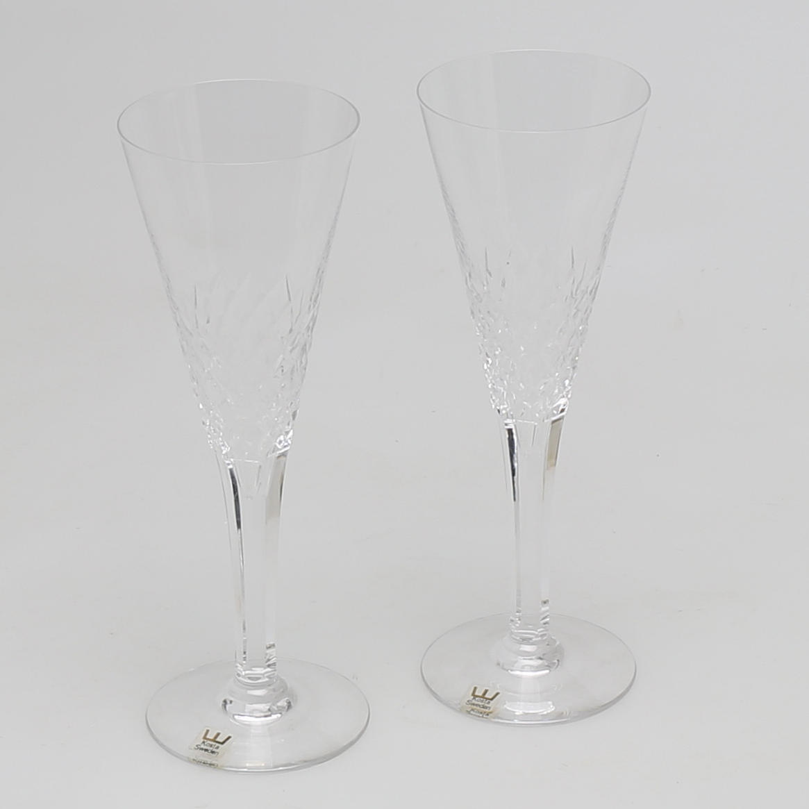 CHAMPGNESTRUTAR, ett par, "Ambassadör", Vicke Lindstrand, Kosta Boda.