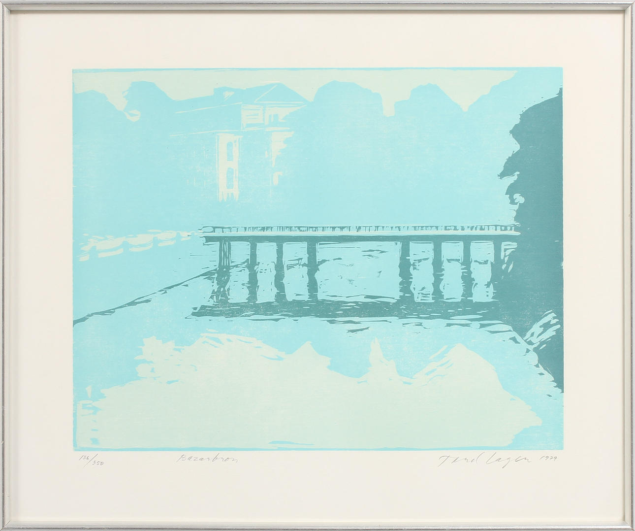 TORD LAGER. "Bazarbron", färglitografi, signerad, daterad 1979 samt numrerad 136/350.