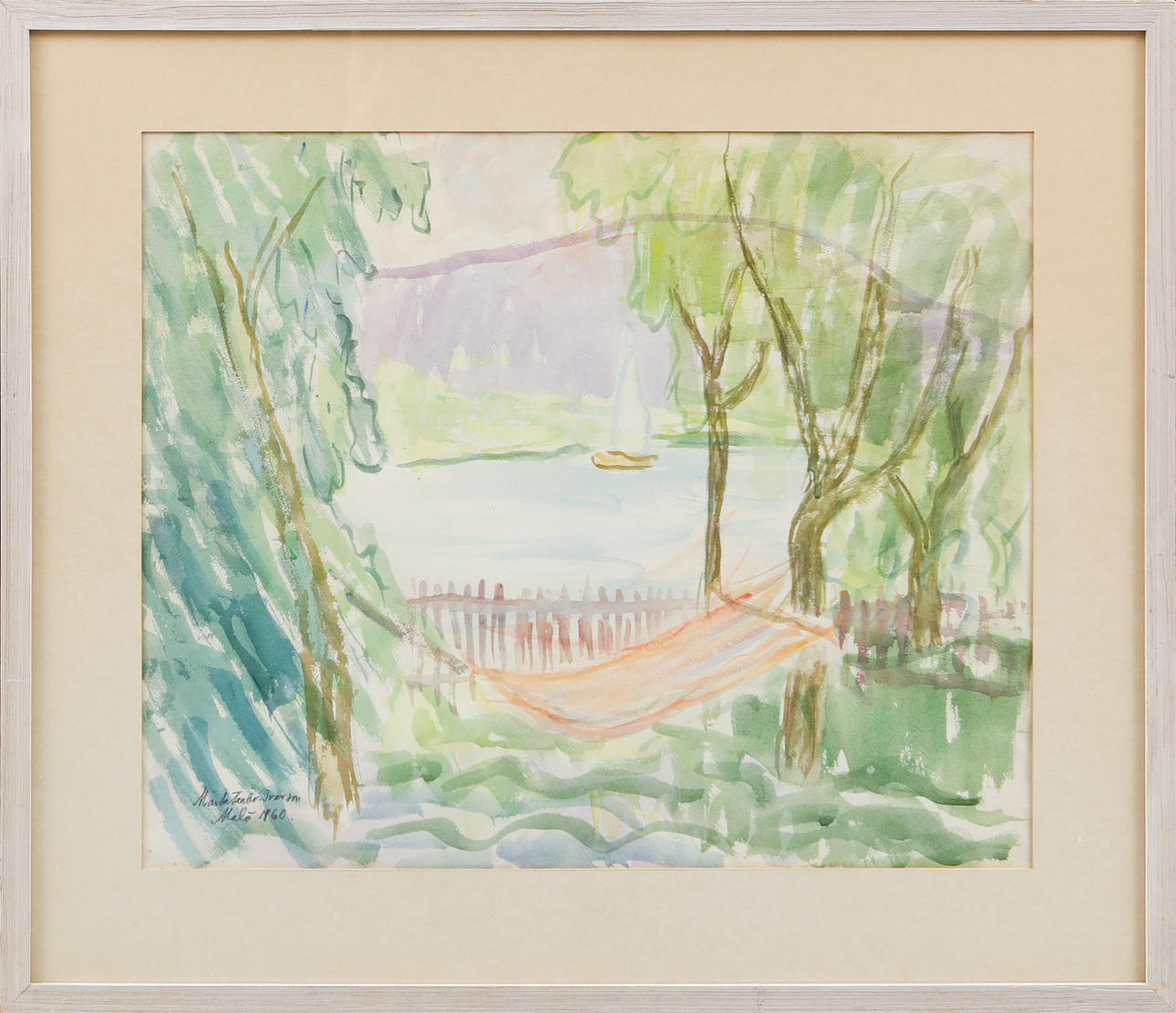 MÄRTA TAUBE IVARSON. "Malö", watercolour, signed and dated 1960.