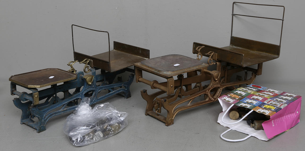 VÅGAR, 2 st, LIndells, Jönköping samt vikter, 1900-talets första hälft.