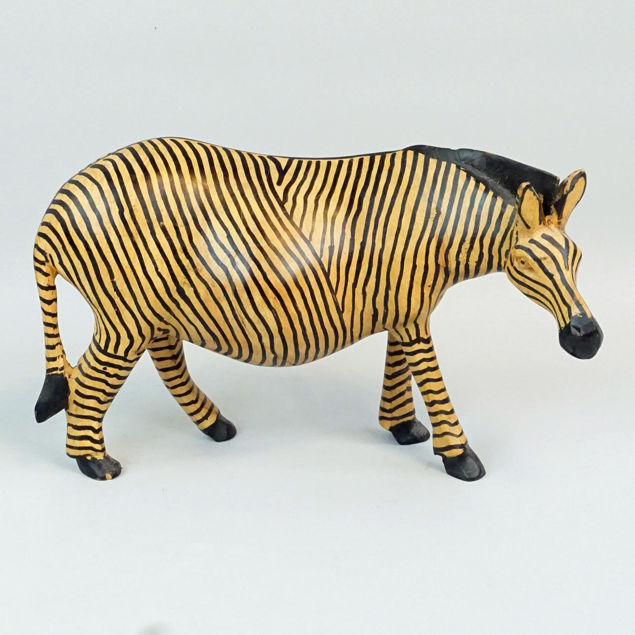 SKULPTUR, Zebra, træ, Afrika.