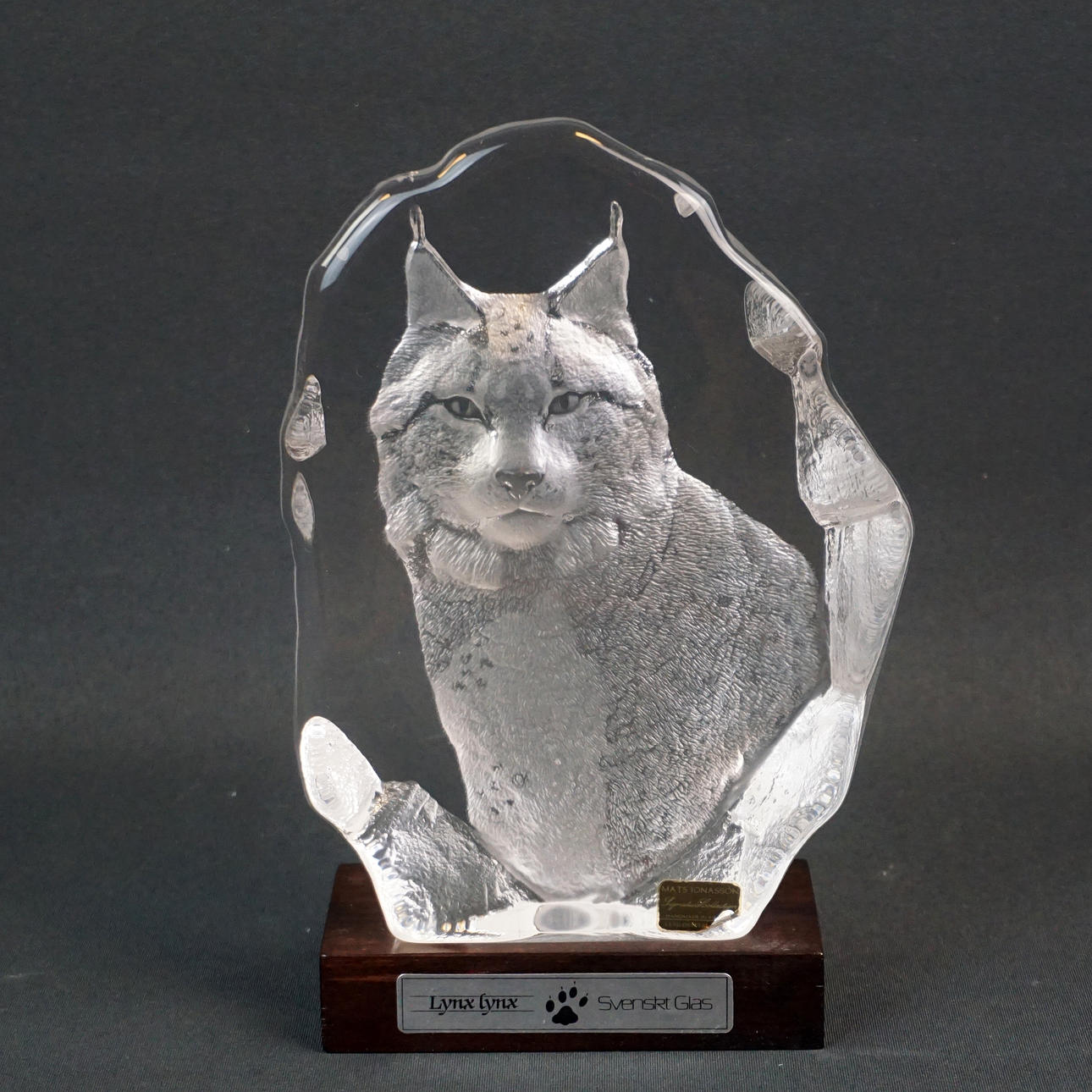 MATS JONASSON, glass block, WWF, signed and numbered.