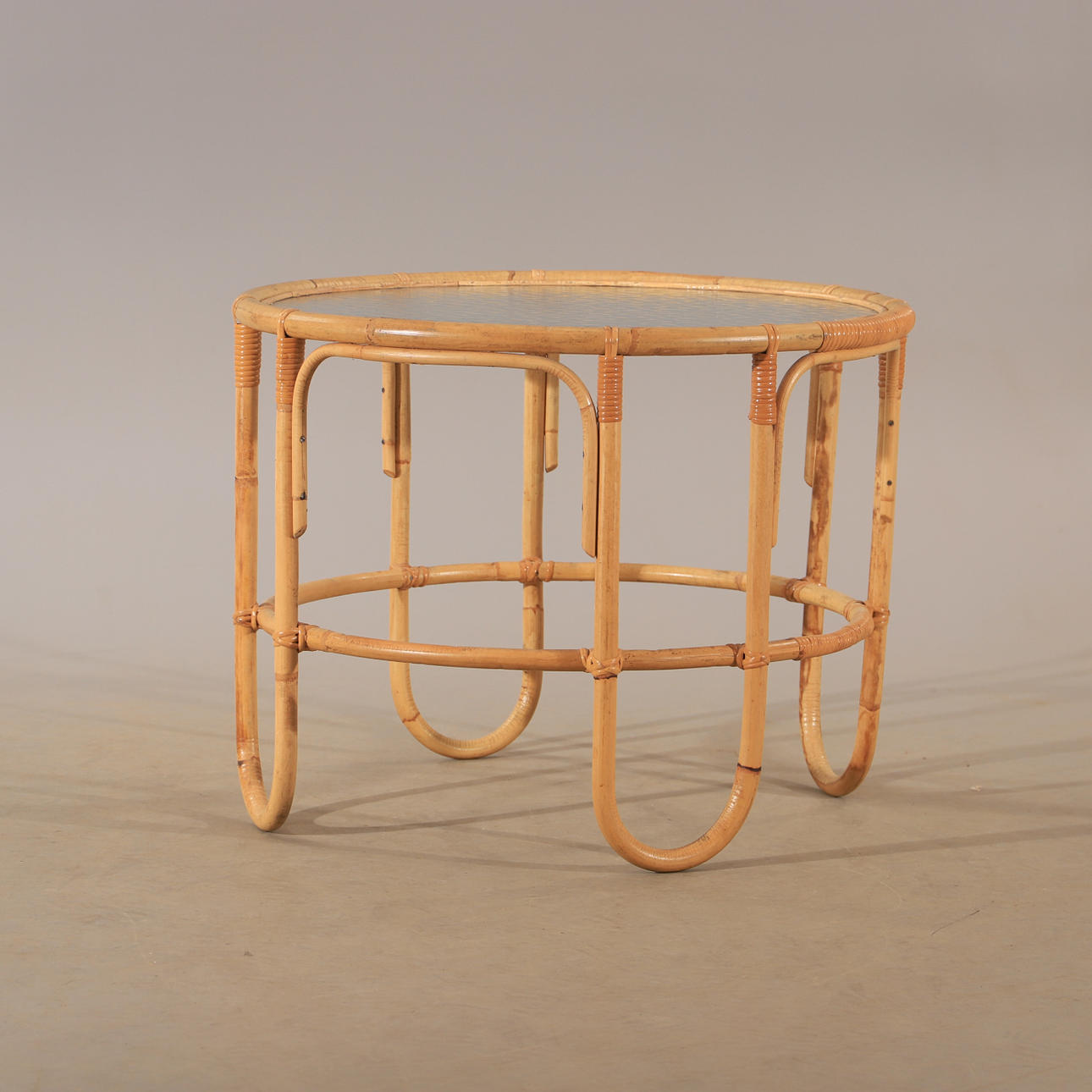 SOFFBORD, rotting/glas, 1900-talets mitt.