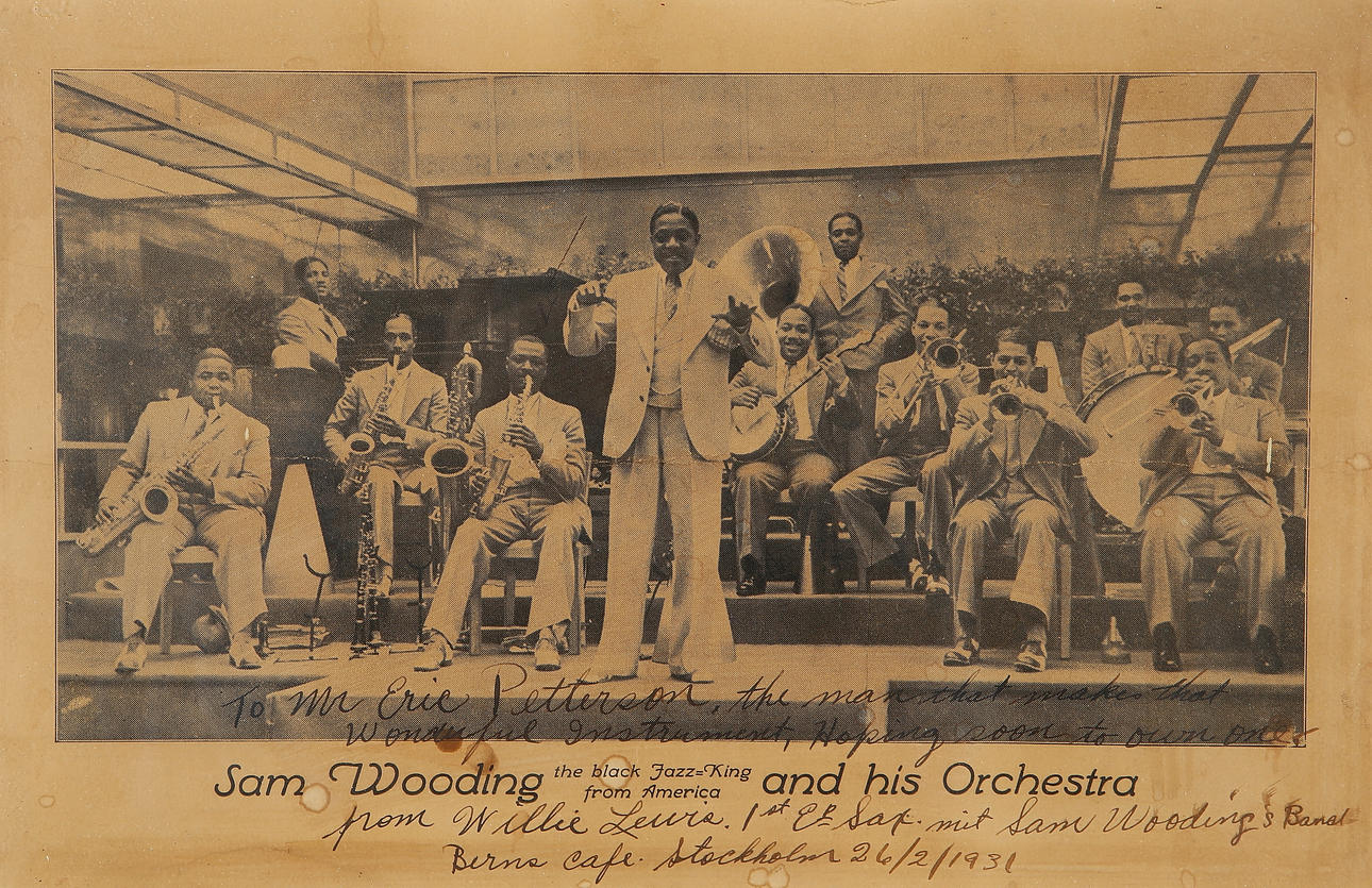 JAZZ AUTOGRAPH, Willie Lewie in Sam Wooding's band, signed and dated 26 Feb 1931.