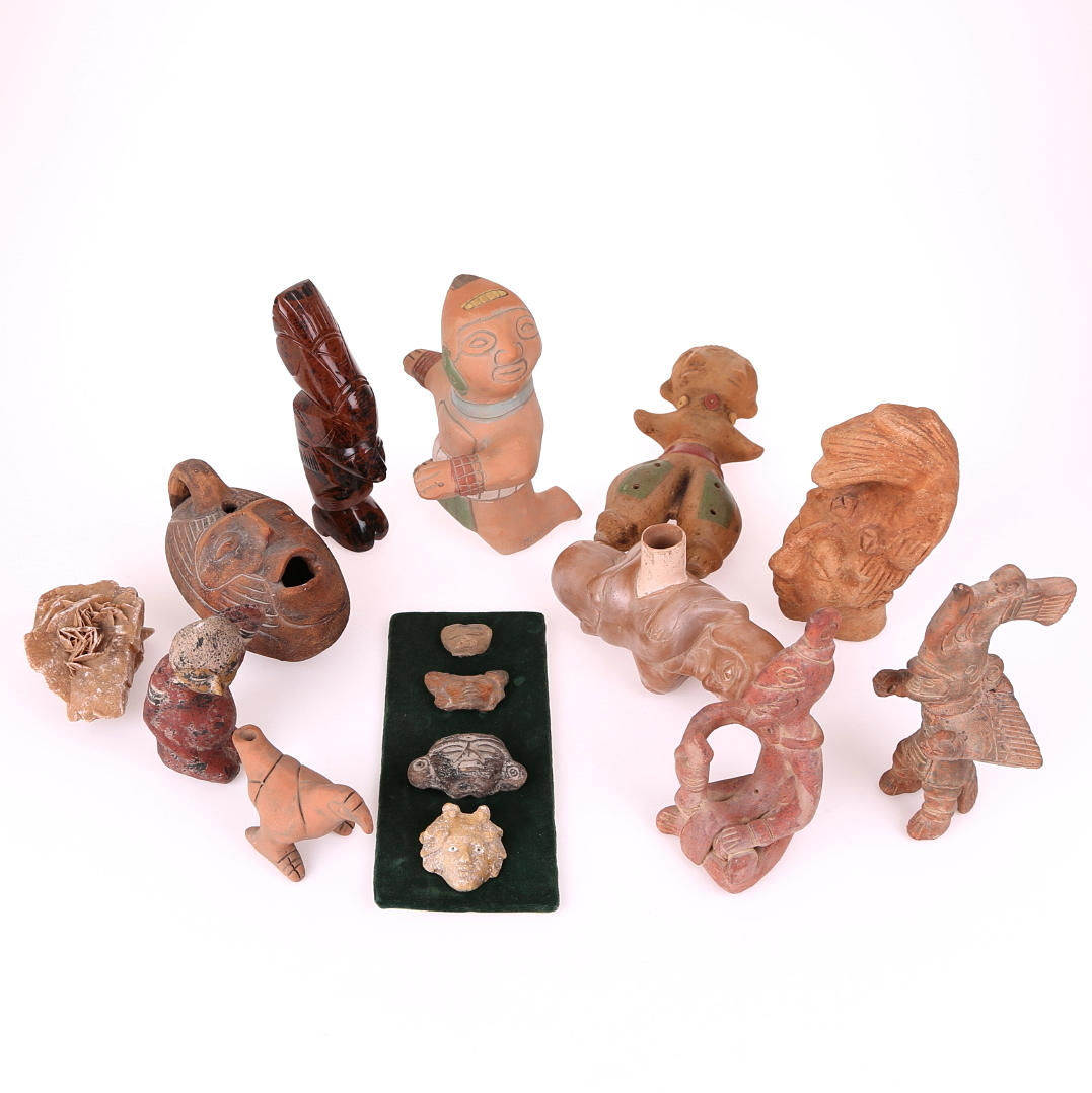 FIGURER, 10 stk, Mexico, Peru, Sydamerika. Sten, ler.