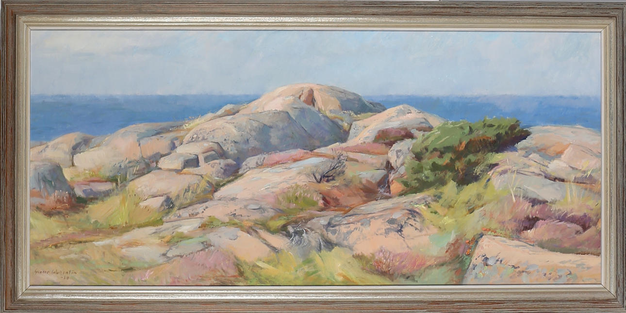 GUNNAR WALLENTIN. Kustlandskap, olja på duk, signerad.