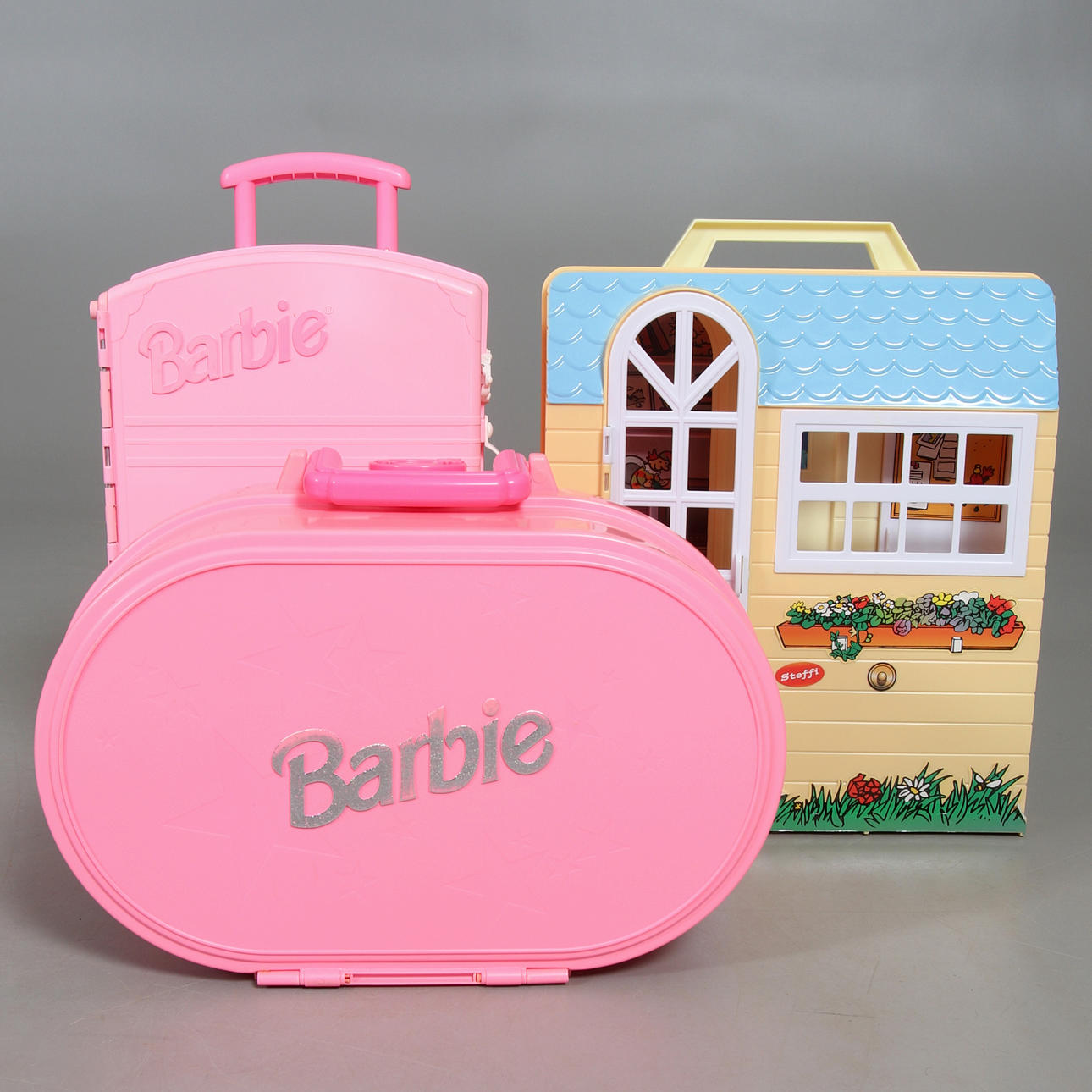 DOLLHOUSE, 3 pcs, plastic, Barbie, 1990s.