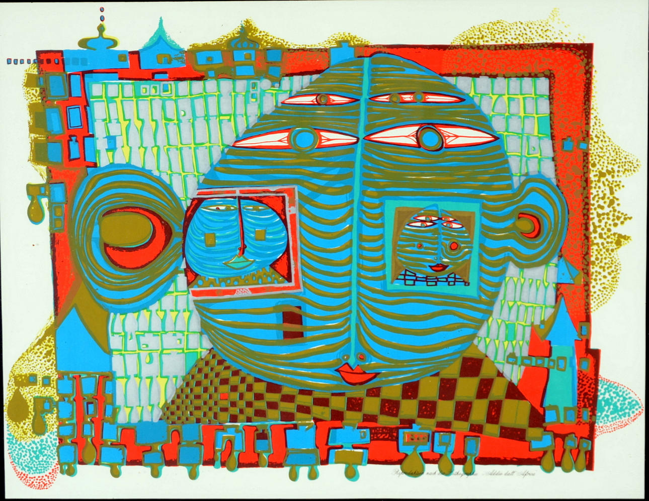 FRIEDENREICH HUNDERTWASSER. EFTER. Färglitografi.