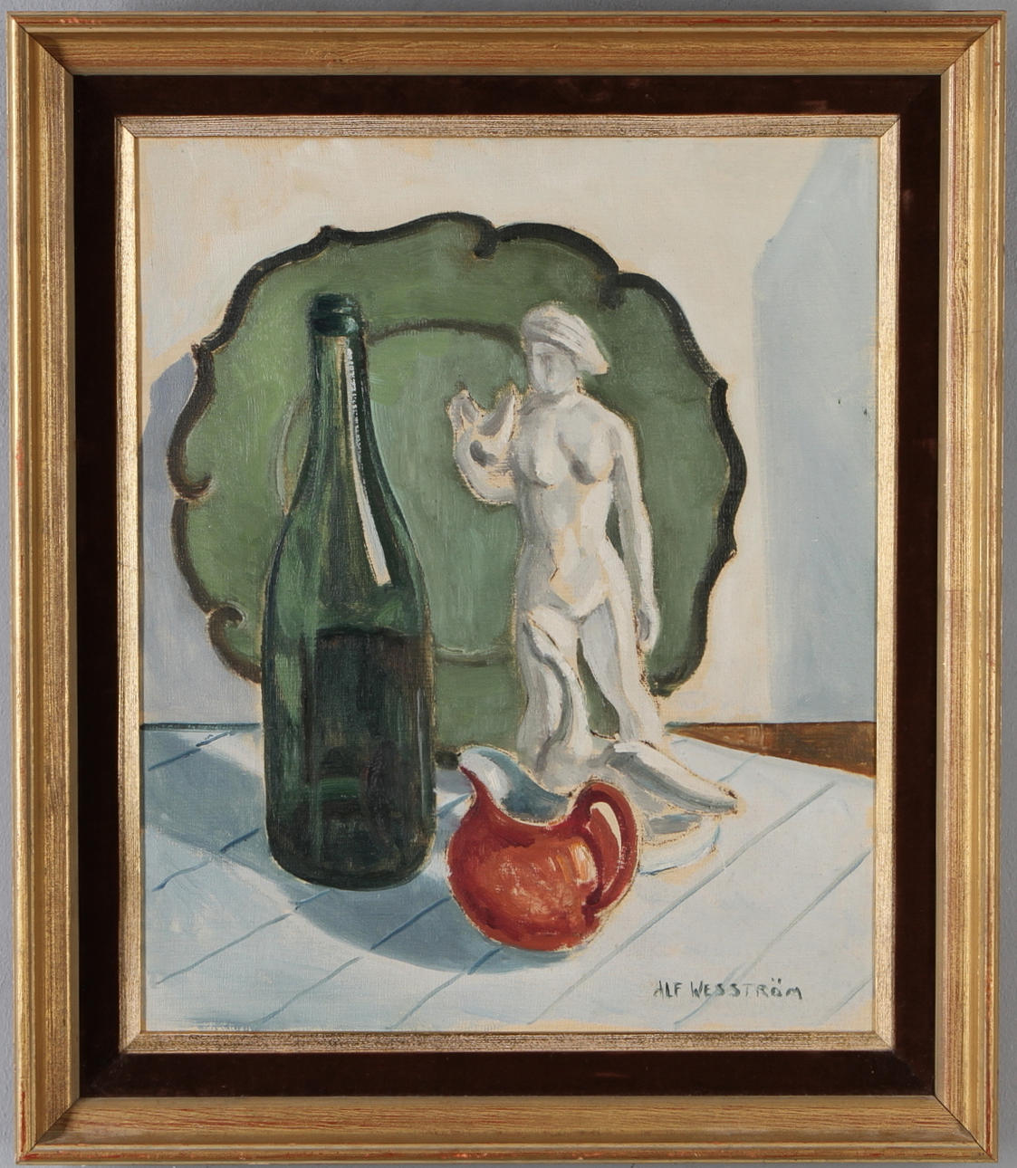 ALF WESSTRÖM. Stilleben, olja på duk, signerat.