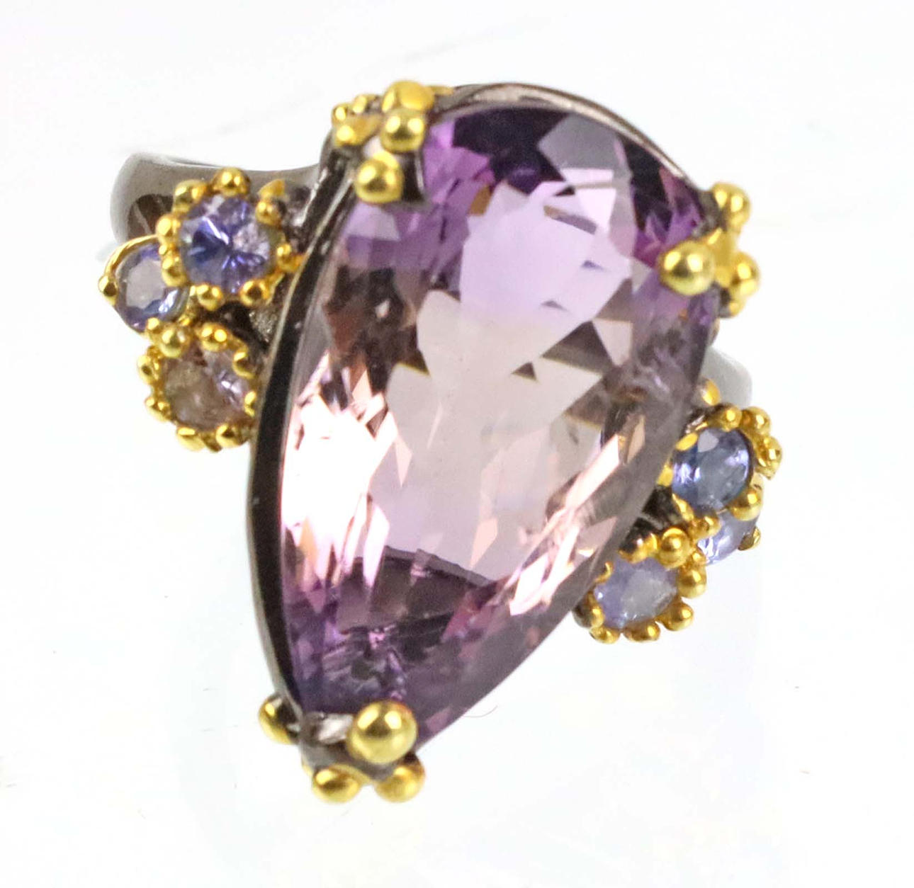 AMETHYST RING, 925 SILVER.